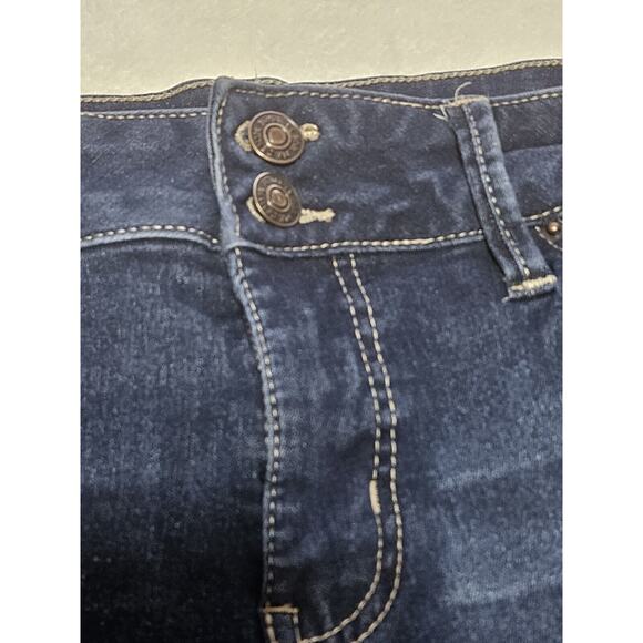 Royalty For Me Shorts Womens 8 Dark Blue Denim High Rise Stretch Shorts - Picture 4 of 10